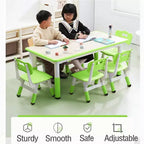 Ensemble table et 6 chaises pour enfants, réglable en hauteur, bureau multifonctionnel, chaises ergonomiques, pour salles de classe, garderies