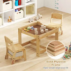Costway Ensemble Table et Chaises 3-en-1 pour Enfants avec Plateau Réversible Tableau Blanc/Noir et Rangement Caché