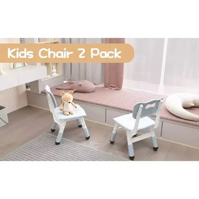 Lot de 2 chaises pour enfants avec réglage en hauteur sur 3 niveaux, chaise en plastique pour tout-petits pour usage intérieur et extérieur, de 2 à 12 ans
