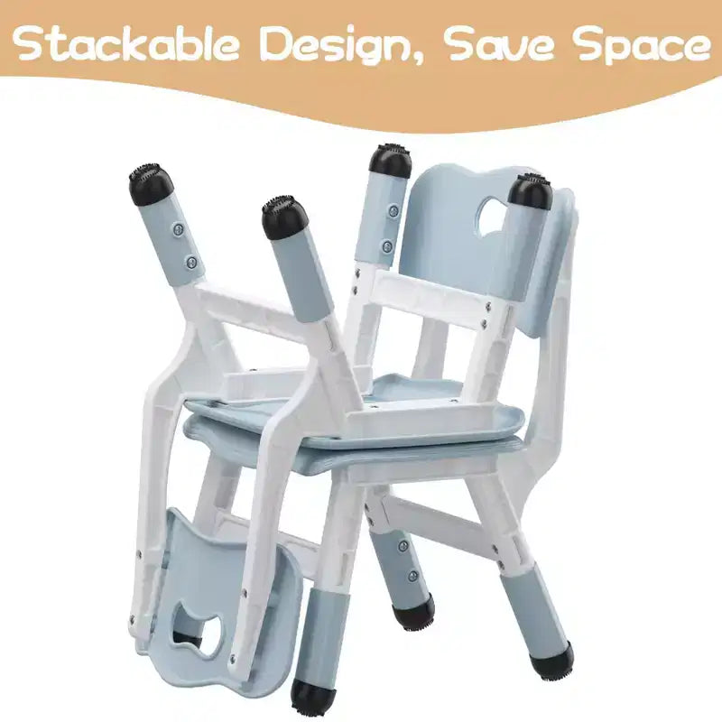 Lot de 2 chaises pour enfants avec réglage en hauteur sur 3 niveaux, chaise en plastique pour tout-petits pour usage intérieur et extérieur, de 2 à 12 ans