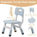 Lot de 2 chaises pour enfants avec réglage en hauteur sur 3 niveaux, chaise en plastique pour tout-petits pour usage intérieur et extérieur, de 2 à 12 ans