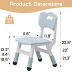 Lot de 2 chaises pour enfants avec réglage en hauteur sur 3 niveaux, chaise en plastique pour tout-petits pour usage intérieur et extérieur, de 2 à 12 ans