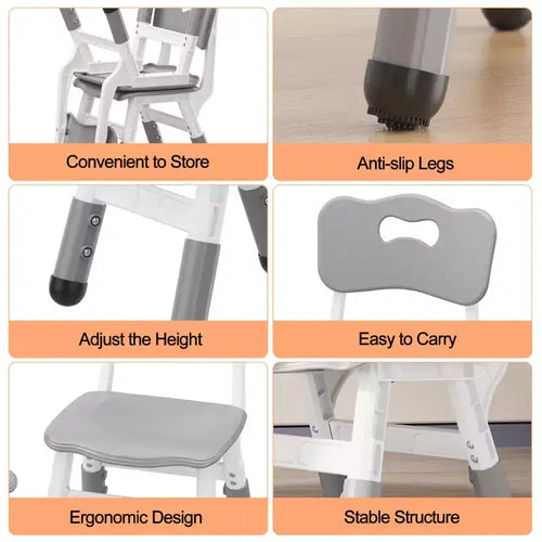 Lot de 2 chaises pour enfants avec réglage en hauteur sur 3 niveaux, chaise en plastique pour tout-petits pour usage intérieur et extérieur, de 2 à 12 ans