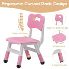 Lot de 2 chaises pour enfants avec réglage en hauteur sur 3 niveaux, chaise en plastique pour tout-petits pour usage intérieur et extérieur, de 2 à 12 ans