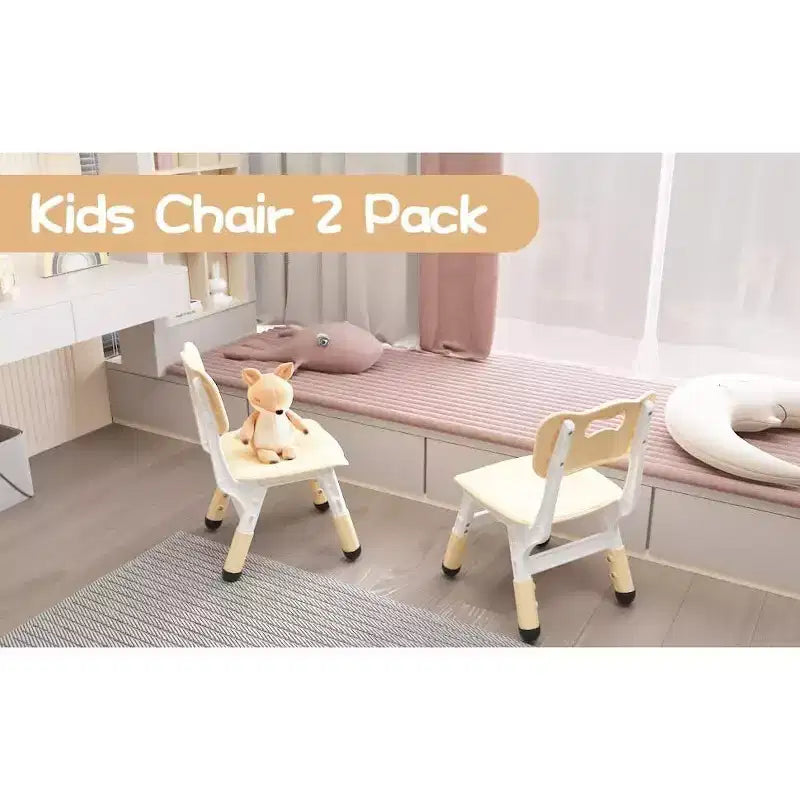 Lot de 2 chaises pour enfants avec réglage en hauteur sur 3 niveaux, chaise en plastique pour tout-petits pour usage intérieur et extérieur, de 2 à 12 ans