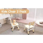 Lot de 2 chaises pour enfants avec réglage en hauteur sur 3 niveaux, chaise en plastique pour tout-petits pour usage intérieur et extérieur, de 2 à 12 ans