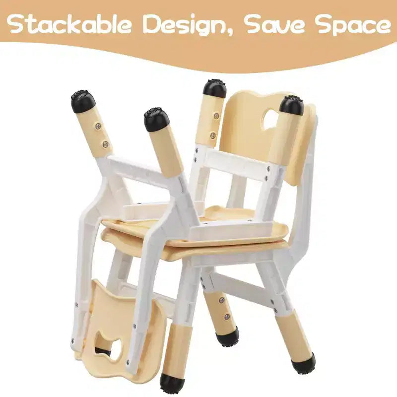 Lot de 2 chaises pour enfants avec réglage en hauteur sur 3 niveaux, chaise en plastique pour tout-petits pour usage intérieur et extérieur, de 2 à 12 ans