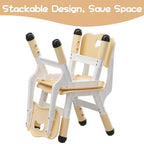 Lot de 2 chaises pour enfants avec réglage en hauteur sur 3 niveaux, chaise en plastique pour tout-petits pour usage intérieur et extérieur, de 2 à 12 ans