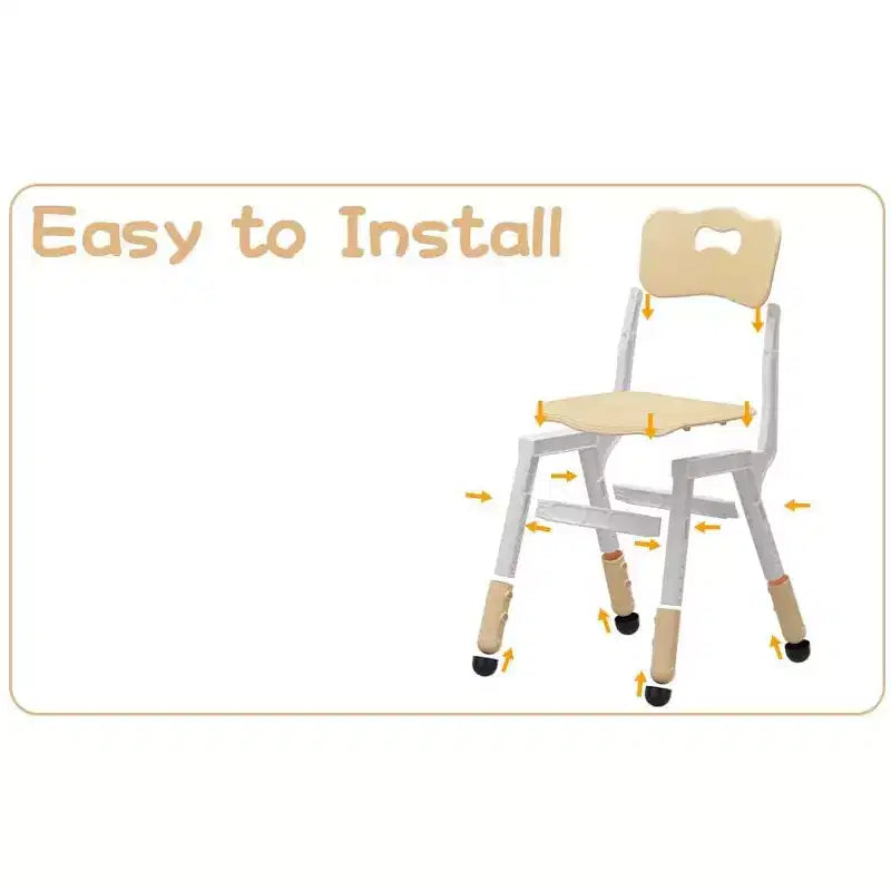 Lot de 2 chaises pour enfants avec réglage en hauteur sur 3 niveaux, chaise en plastique pour tout-petits pour usage intérieur et extérieur, de 2 à 12 ans