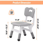 Lot de 2 chaises pour enfants avec réglage en hauteur sur 3 niveaux, chaise en plastique pour tout-petits pour usage intérieur et extérieur, de 2 à 12 ans