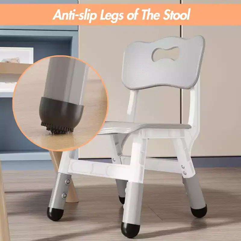 Lot de 2 chaises pour enfants avec réglage en hauteur sur 3 niveaux, chaise en plastique pour tout-petits pour usage intérieur et extérieur, de 2 à 12 ans