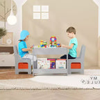 Ensemble table et chaises pour enfants - Table d'activités en bois 4-en-1 et 2 chaises, tiroir de rangement, plateau amovible, pour dessiner, lire, bricoler, faire de l'art, faire ses devoirs