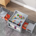 Ensemble table et chaises pour enfants - Table d'activités en bois 4-en-1 et 2 chaises, tiroir de rangement, plateau amovible, pour dessiner, lire, bricoler, faire de l'art, faire ses devoirs