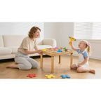 Table sensorielle pour tout-petits de 1 à 3 ans avec 2 chaises, ensemble de table et chaises d'activités pour enfants en bois avec planches double face pour jeux de sable et d'eau