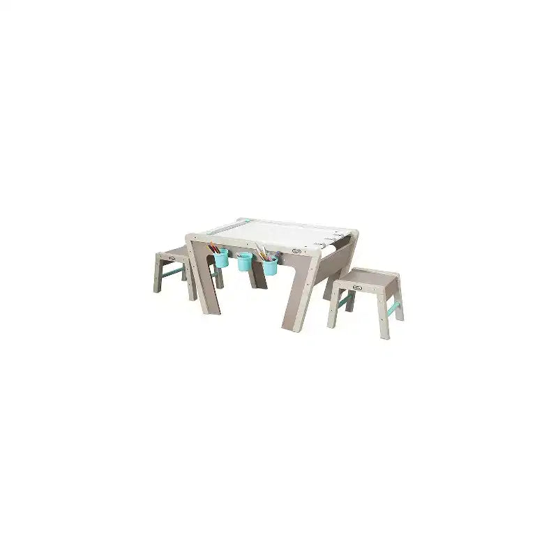 HomeStock Chevalet et table d'art 2-en-1 pour enfants avec hauteur réglable, tabourets et rangement pour le jeu créatif