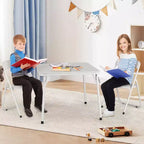 Ensemble table et chaises pliantes en métal, chaises pliantes rembourrées en cuir avec coussin confortable et cadre en acier durable, table carrée moderne