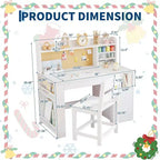 Ensemble bureau et chaise d'étude Garvee pour enfants avec rangement, bureau pour enfants avec huche et inclinable, pour la maison