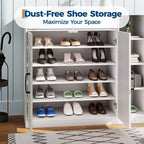 Meuble de rangement pour chaussures, organisateur de chaussures de style ferme moderne avec 6 étagères réglables et 2 tiroirs, meuble d'entrée autoportant pour salon