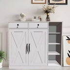 Meuble de rangement pour chaussures, organisateur de chaussures de style ferme moderne avec 6 étagères réglables et 2 tiroirs, meuble d'entrée autoportant pour salon