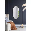 TUYOHW Modern Novelty Decorative Wall Mirror with Wooden Edge,Elegant Home Decor Vanity Mirror for Bedroom,Living Room