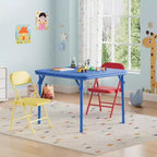 Ensemble Table et Chaises Pliables pour Enfants, Portable Léger pour Tout-Petits, Montage Facile sans Outil pour Activités Manuelles, Repas et Apprentissage