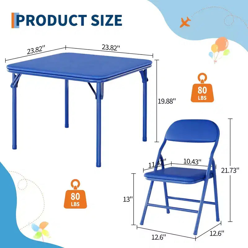 Ensemble Table et Chaises Pliables pour Enfants, Portable Léger pour Tout-Petits, Montage Facile sans Outil pour Activités Manuelles, Repas et Apprentissage