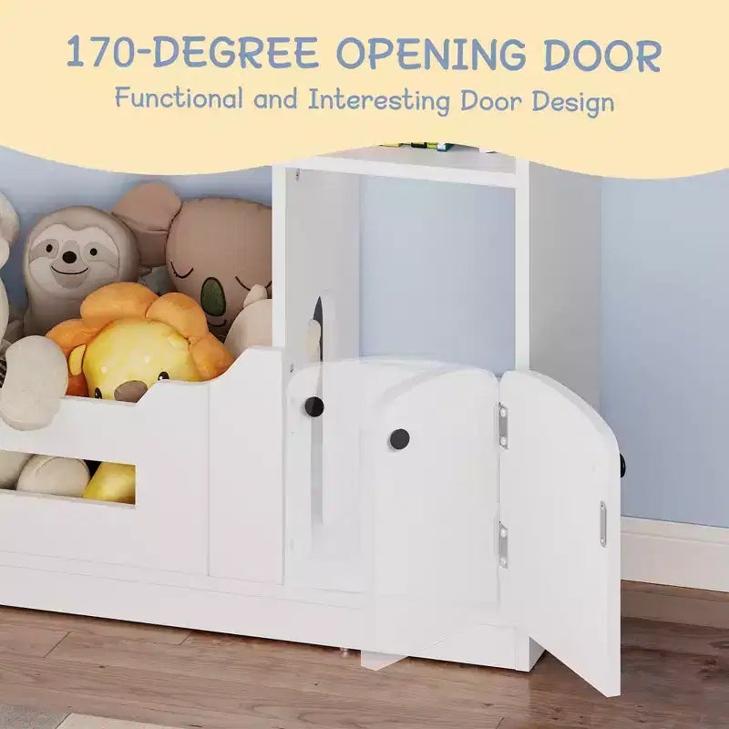 Bibliothèque pour enfants, organisateur de rangement de jouets, bibliothèque en bois pour tout-petits avec lumière à détecteur de mouvement, bibliothèque maison de poupée pour chambre à coucher, salle de classe, jardin d'enfants