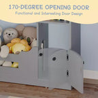 Bibliothèque pour enfants, organisateur de rangement de jouets, bibliothèque en bois pour tout-petits avec lumière à détecteur de mouvement, bibliothèque maison de poupée pour chambre à coucher, salle de classe, jardin d'enfants