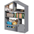 Kids Bookshelf, Toy Storage Organizer, Wooden Toddler Bookcase with Motion Sensor Light, Dollhouse Bookshelf for Bedroom, Classroom, Kindergarten