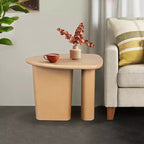 Table d'appoint en bois, petite table d'appoint avec plateau conique, table basse simple pour salon, chambre, canapé, table d'appoint pour la maison