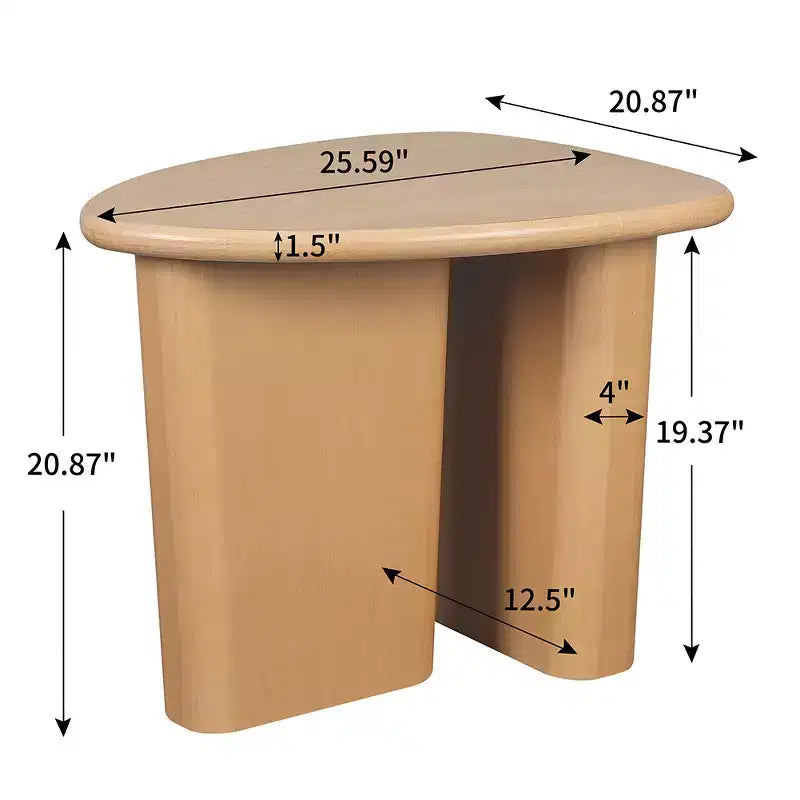 Table d'appoint en bois, petite table d'appoint avec plateau conique, table basse simple pour salon, chambre, canapé, table d'appoint pour la maison