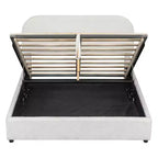 Cadre de lit relevable capitonné blanc pour matelas d'environ 152 x 203 cm