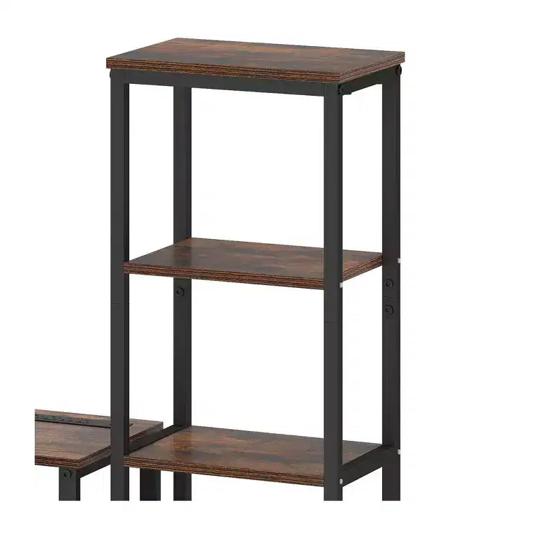 Meuble TV pour téléviseurs jusqu'à 65 pouces, centre de divertissement LED avec 2 étagères et prise de courant, meuble TV de style ferme avec tiroir en tissu