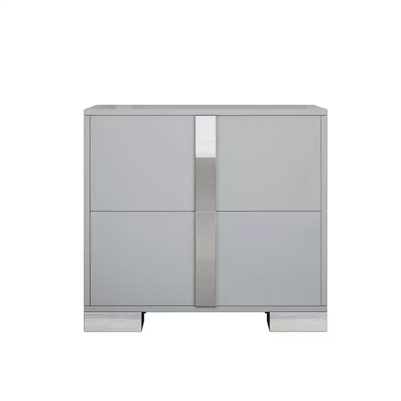 Table de chevet élégante Whisen, Table de chevet miroir avec 2 tiroirs, Pieds en métal