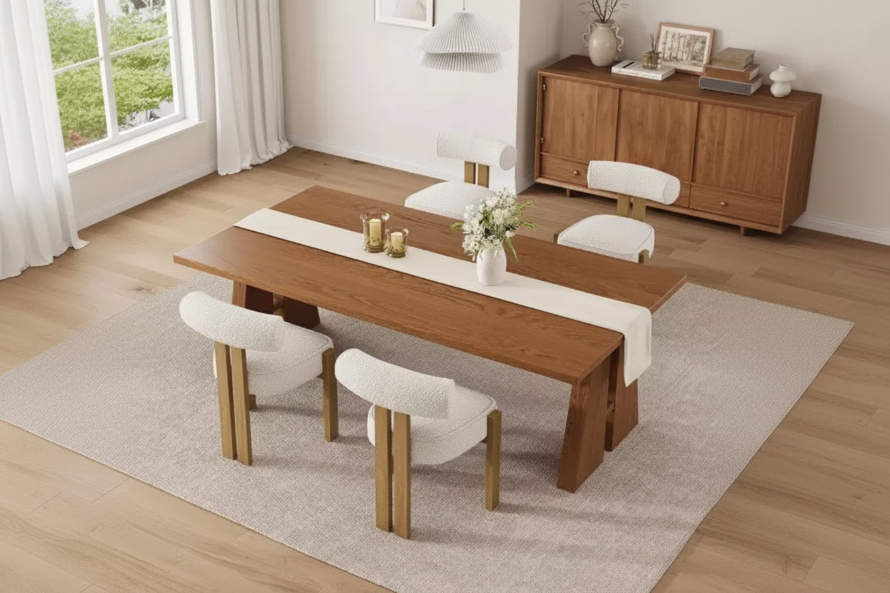 Upholstered Dining Chairs, Modern Chairs with Ergonomic Curved Back, Kitchen Chairs with Wood Legs for Dining Room, Living Room