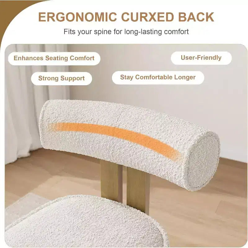 Chaises de salle à manger rembourrées, chaises modernes avec dossier incurvé ergonomique, chaises de cuisine avec pieds en bois pour salle à manger, salon