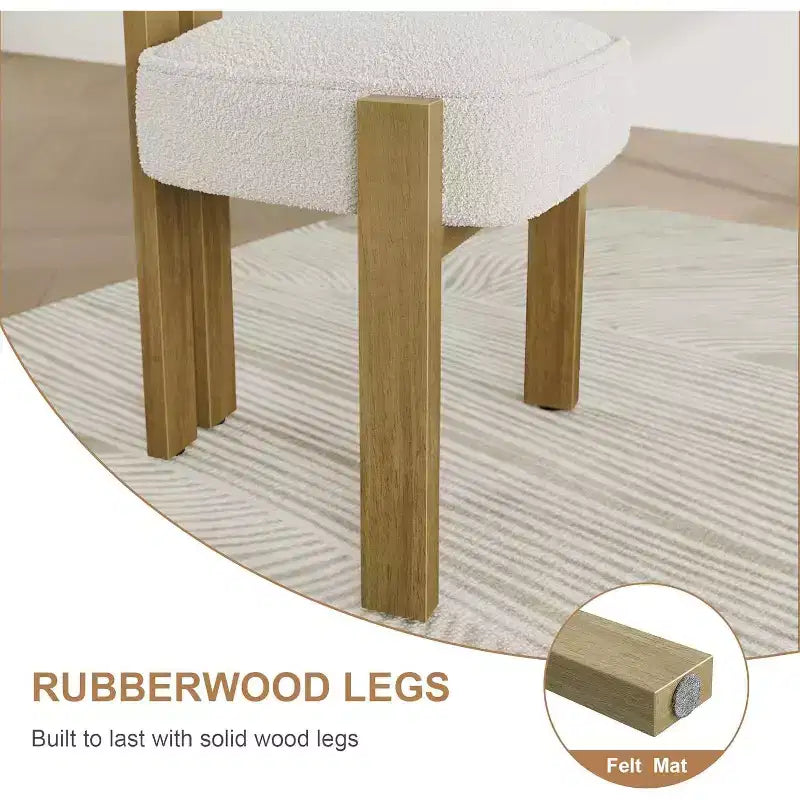 Chaises de salle à manger rembourrées, chaises modernes avec dossier incurvé ergonomique, chaises de cuisine avec pieds en bois pour salle à manger, salon
