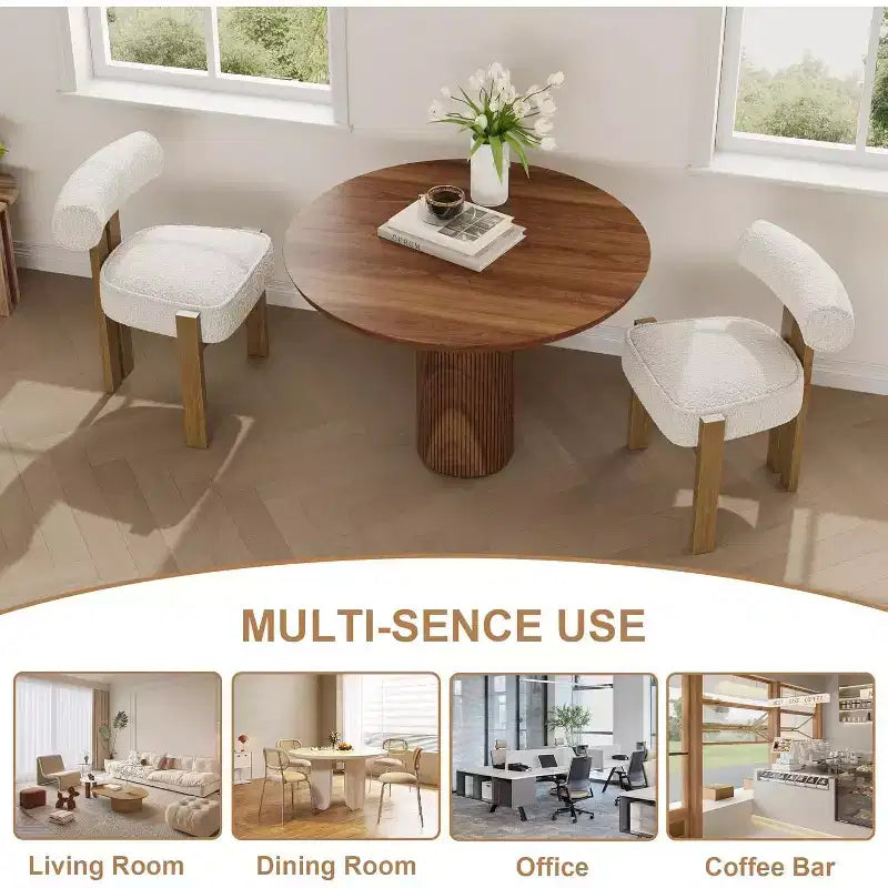 Chaises de salle à manger rembourrées, chaises modernes avec dossier incurvé ergonomique, chaises de cuisine avec pieds en bois pour salle à manger, salon