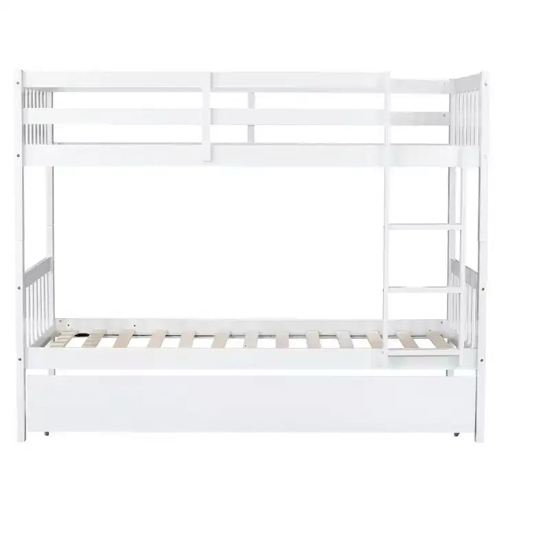 Lit superposé moderne en bois Luxystar avec lit gigogne, convertible en 2 lits