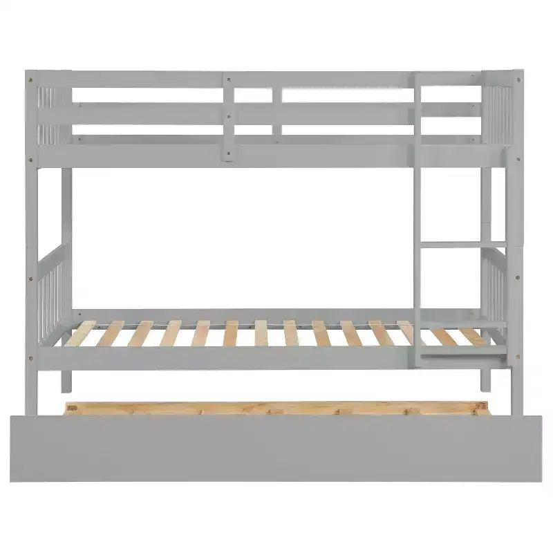 Lit superposé moderne en bois Luxystar avec lit gigogne, convertible en 2 lits