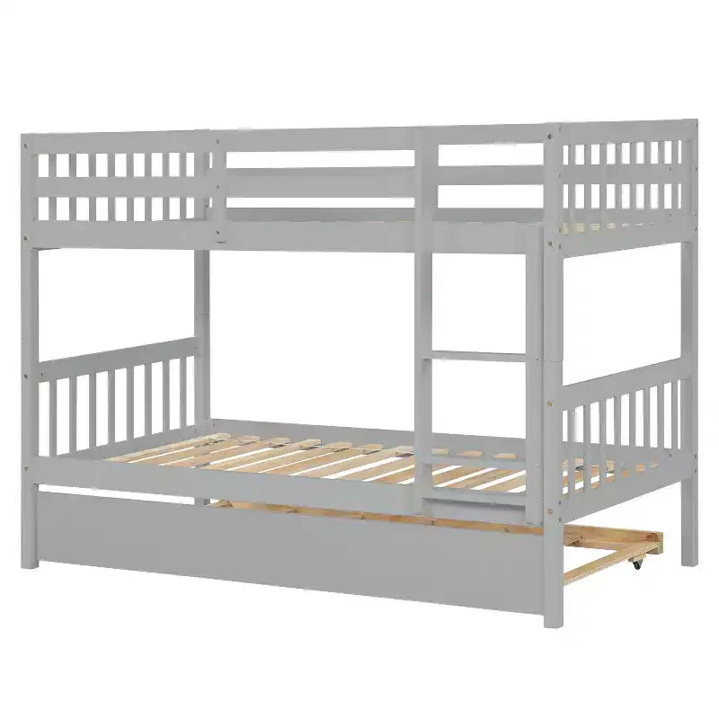 Lit superposé moderne en bois Luxystar avec lit gigogne, convertible en 2 lits