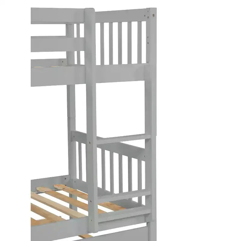 Lit superposé moderne en bois Luxystar avec lit gigogne, convertible en 2 lits