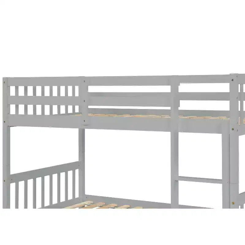 Lit superposé moderne en bois Luxystar avec lit gigogne, convertible en 2 lits