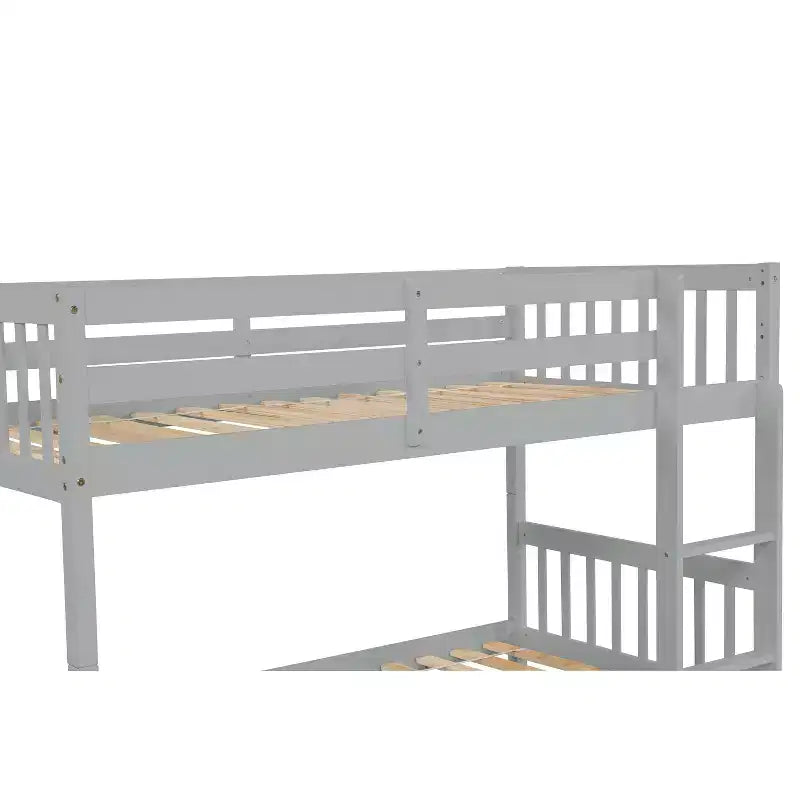Lit superposé moderne en bois Luxystar avec lit gigogne, convertible en 2 lits