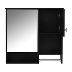 Armoire à pharmacie murale avec miroir et porte-serviettes, 75 × 73 cm