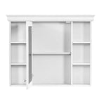 Armoire à pharmacie murale avec porte miroir et 6 étagères ouvertes, 90,2 × 73 cm