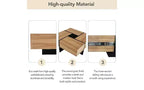 Table basse extensible avec plateau de puzzle et 4 rangements cachés, Table basse intelligente, Table carrée avec plateau coulissant extensible, Table de salon