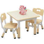 COZONY Kids Activity Table & 2 Chairs, 23.6in, Stroller-Friendly with Safety Edge Bumpers & Non-Slip Pads, Yellow