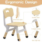 Table et 2 chaises pour enfants COZONY, 60 cm, adaptée aux poussettes avec bords de sécurité et patins antidérapants, jaune