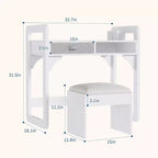 Ensemble bureau et chaise en bois avec tiroirs en tissu spacieux et porte-stylo intégré pour un apprentissage et une écriture organisés